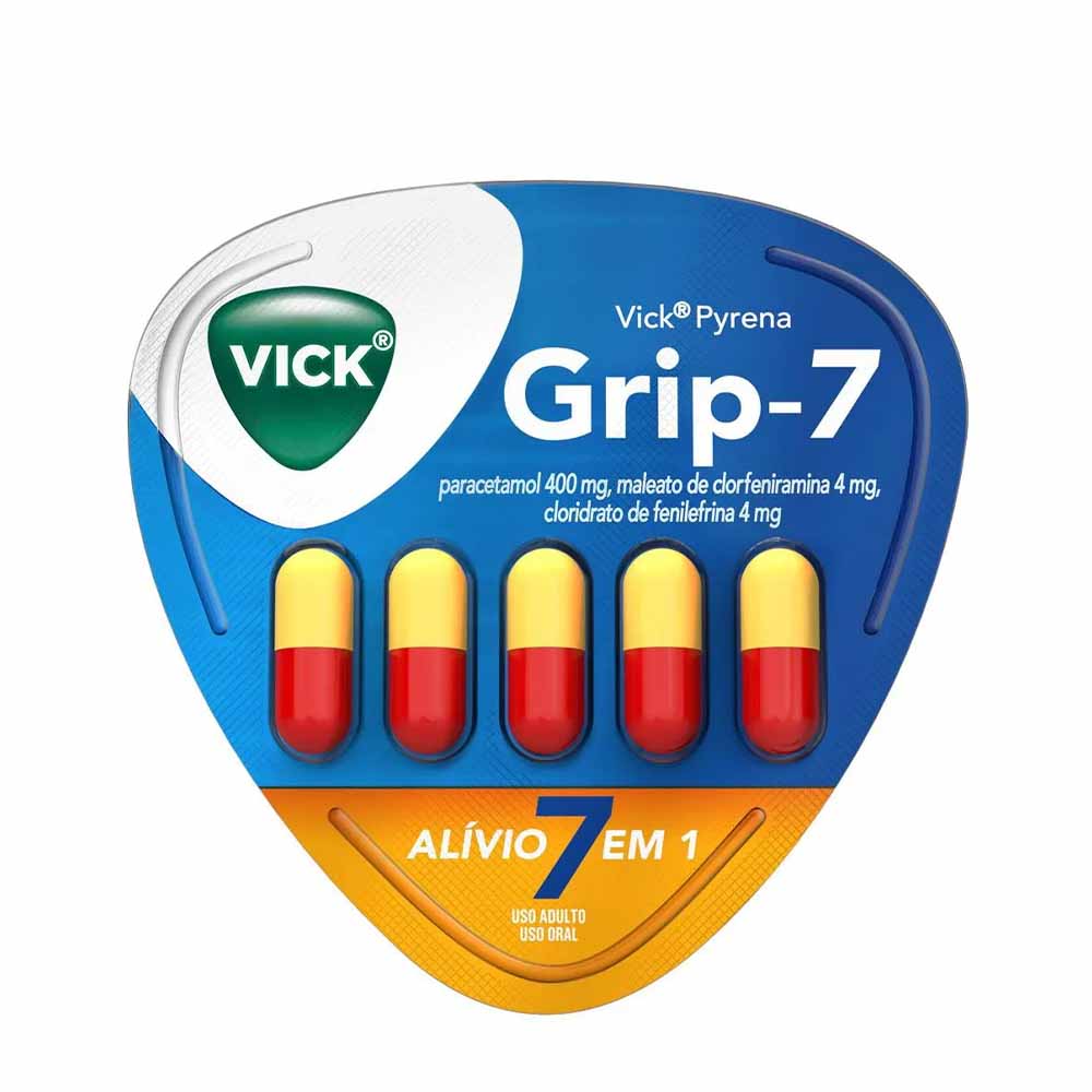 Encontraproduto.com.br - Vick Pyrena Grip-7 5 Cápsulas