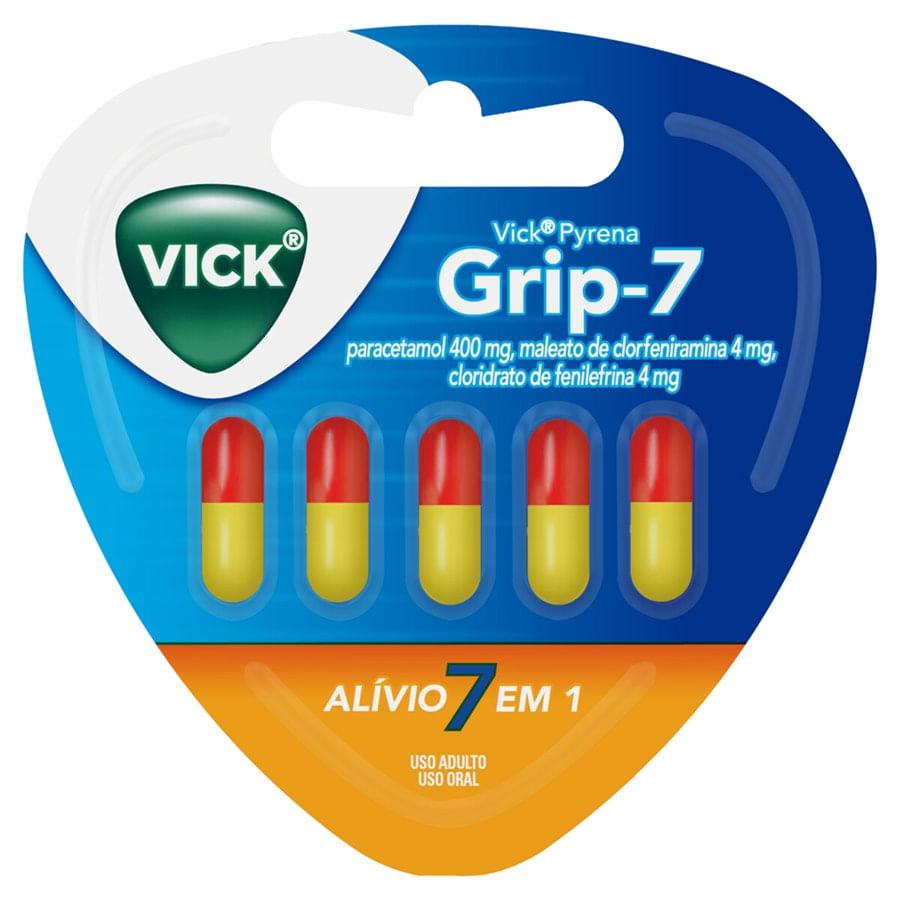 Encontraproduto.com.br - Vick Pyrena Grip-7 5 Cápsulas