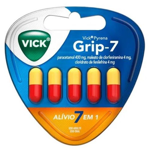 Encontraproduto.com.br - Vick Pyrena Grip-7 5 Cápsulas