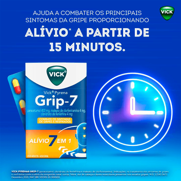 Encontraproduto.com.br - Vick Pyrena Grip-7 5 Cápsulas