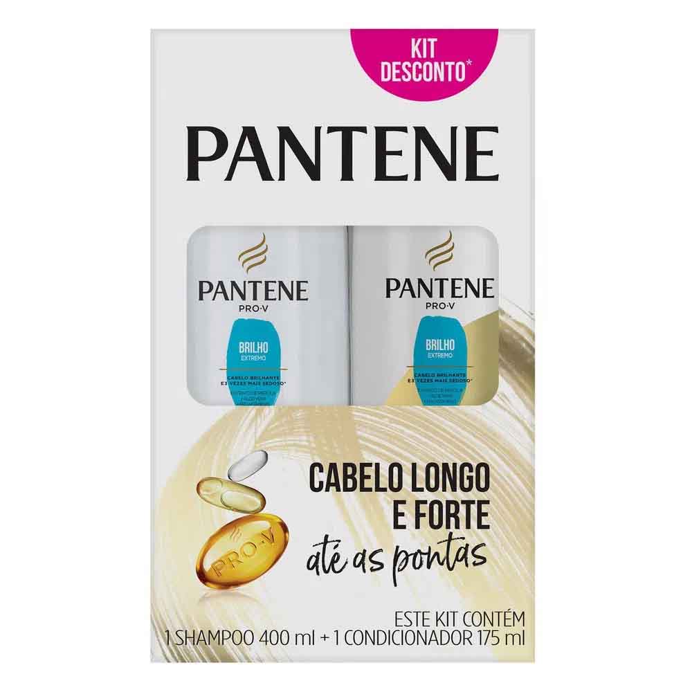 Kit Shampoo 400ml + Condicionador 175ml Brilho Extremo Pantene