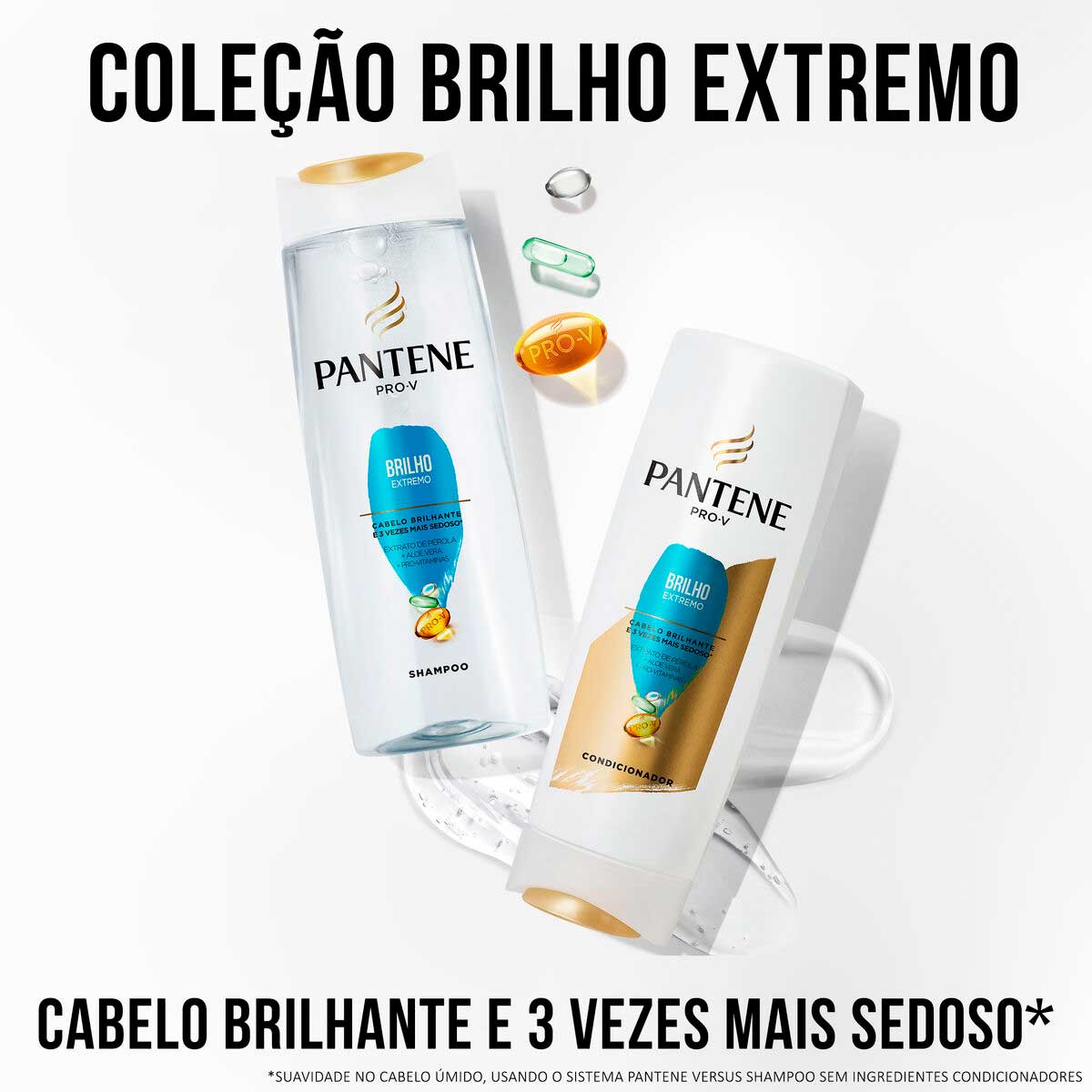 Encontraproduto.com.br - Kit Shampoo 400ml + Condicionador 175ml Brilho Extremo Pantene