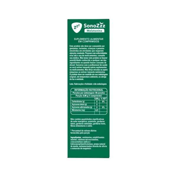 Encontraproduto.com.br - SonoZzz Melatonina com 30 Comprimidos