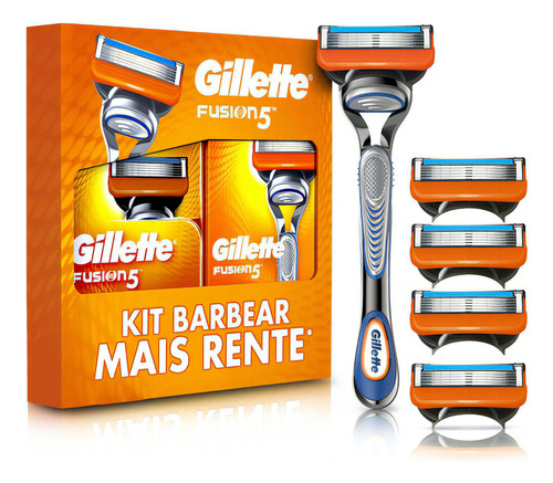 Kit 1 Aparelho de Barbear Gillette Fusion 5 + 5 Refis