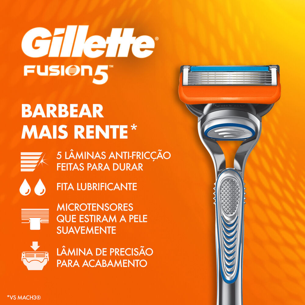 Encontraproduto.com.br - Kit 1 Aparelho de Barbear Gillette Fusion 5 + 5 Refis