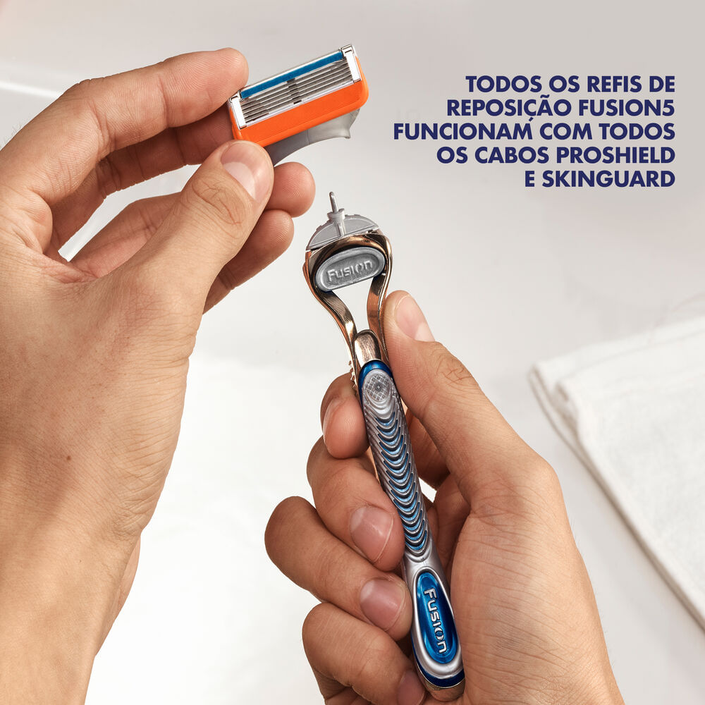 Encontraproduto.com.br - Kit 1 Aparelho de Barbear Gillette Fusion 5 + 5 Refis