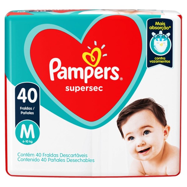 Encontraproduto.com.br - Fralda Pampers Supersec Mega M 40un