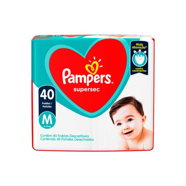Encontraproduto.com.br - Fralda Pampers Supersec Mega M 40un