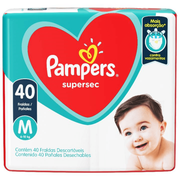 Encontraproduto.com.br - Fralda Pampers Supersec Mega M 40un