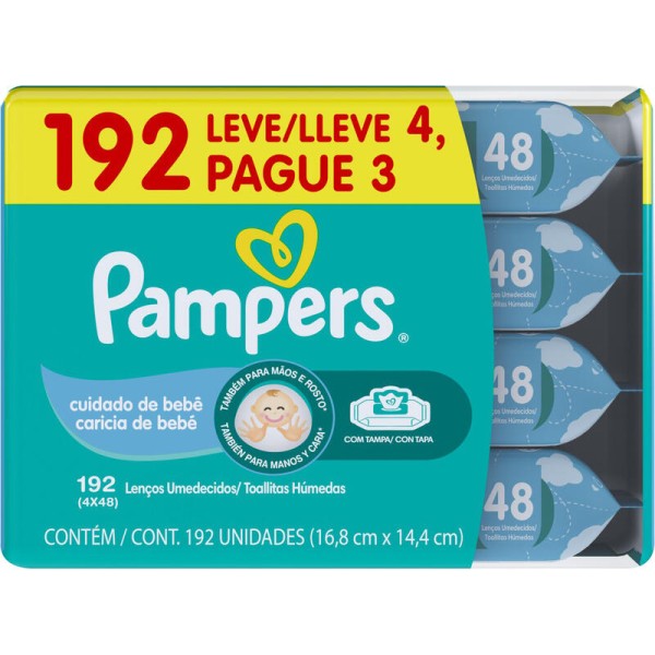 Toalha Umedecida Pampers Pack com 4x48 unidades