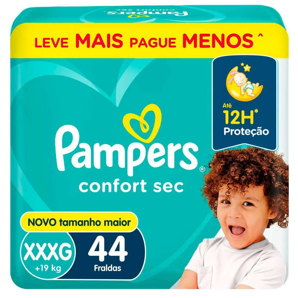 Encontraproduto.com.br - Fralda Pampers Confort Sec Xxxg Super Com 44 Unidades Fortebag