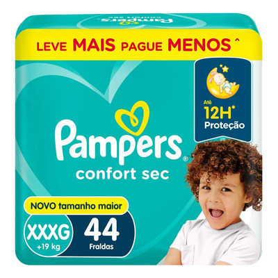 Encontraproduto.com.br - Fralda Pampers Confort Sec Xxxg Super Com 44 Unidades Fortebag