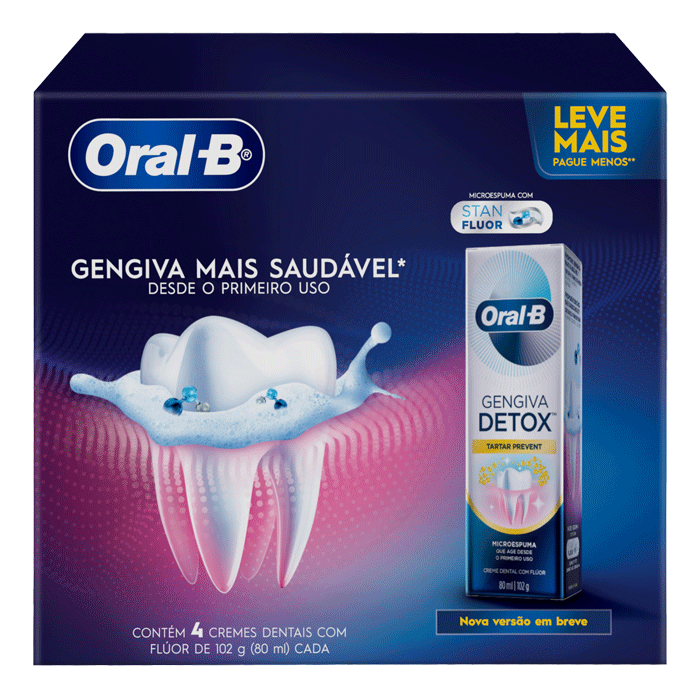 Encontraproduto.com.br - Kit Pasta de Dente Oral-B Gengiva Detox 4 Unidades de 102g