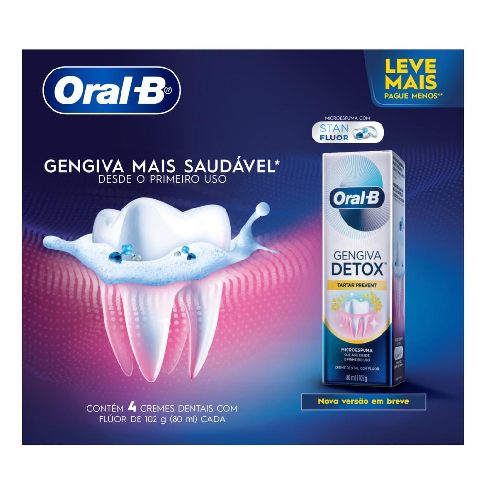 Encontraproduto.com.br - Kit Pasta de Dente Oral-B Gengiva Detox 4 Unidades de 102g