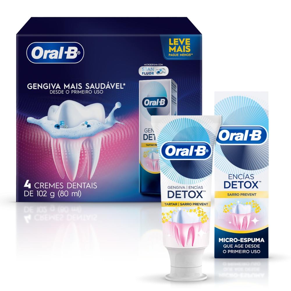 Encontraproduto.com.br - Kit Pasta de Dente Oral-B Gengiva Detox 4 Unidades de 102g