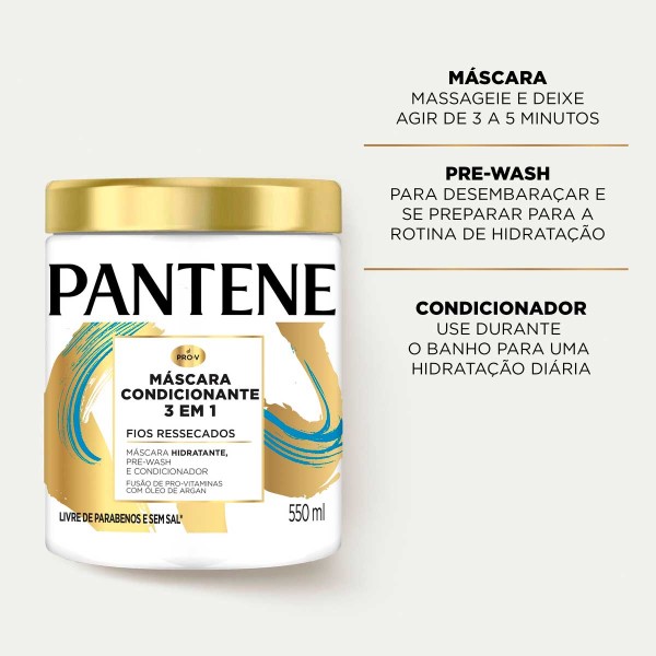 Encontraproduto.com.br - MÁSCARA CABELO PANTENE 3 EM 1 - 550ML - CONDICIONANTE
