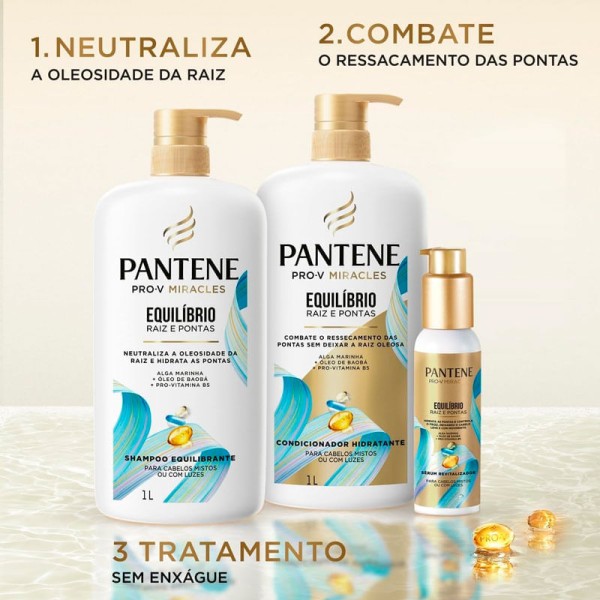 Encontraproduto.com.br - Shampoo Pantene Pro-v Miracles Equilíbrio Raiz e Pontas 1 Litro
