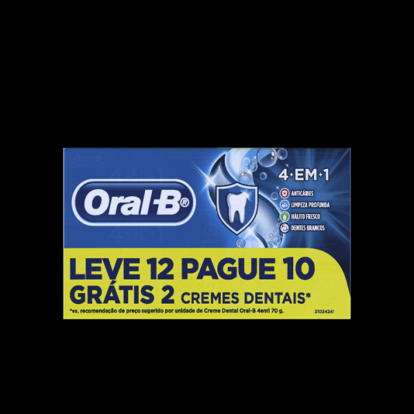 Encontraproduto.com.br - Creme Dental Oral-B 4 em 1 Pack com 12x70g