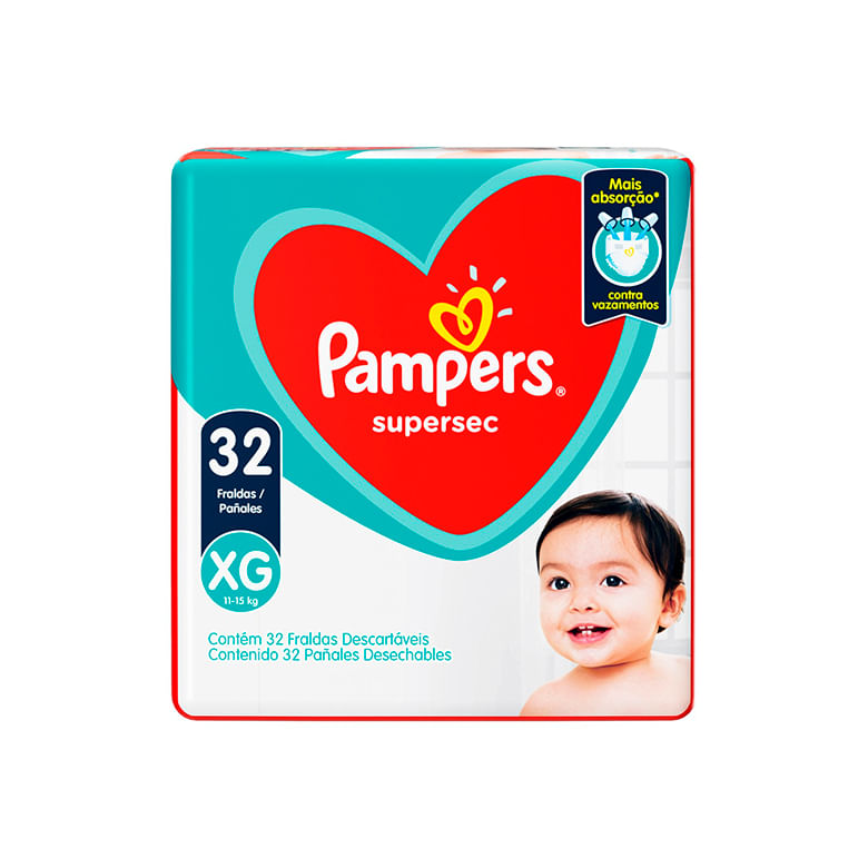 Encontraproduto.com.br - Fralda Pampers Supersec Mega XG 32 Unidades