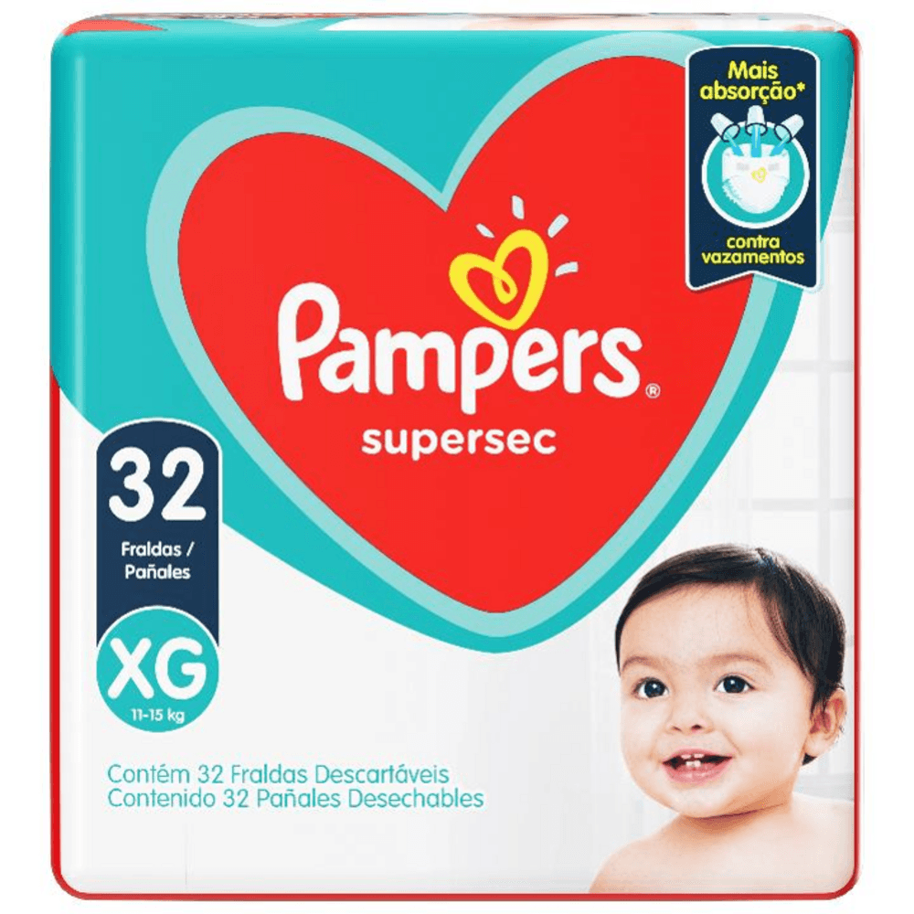 Encontraproduto.com.br - Fralda Pampers Supersec Mega XG 32 Unidades