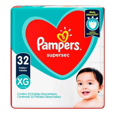 Encontraproduto.com.br - Fralda Pampers Supersec Mega XG 32 Unidades