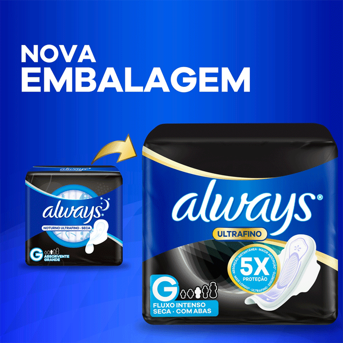 Encontraproduto.com.br - Absorvente Always Ultrafino com Abas Seca G 8 Unidades
