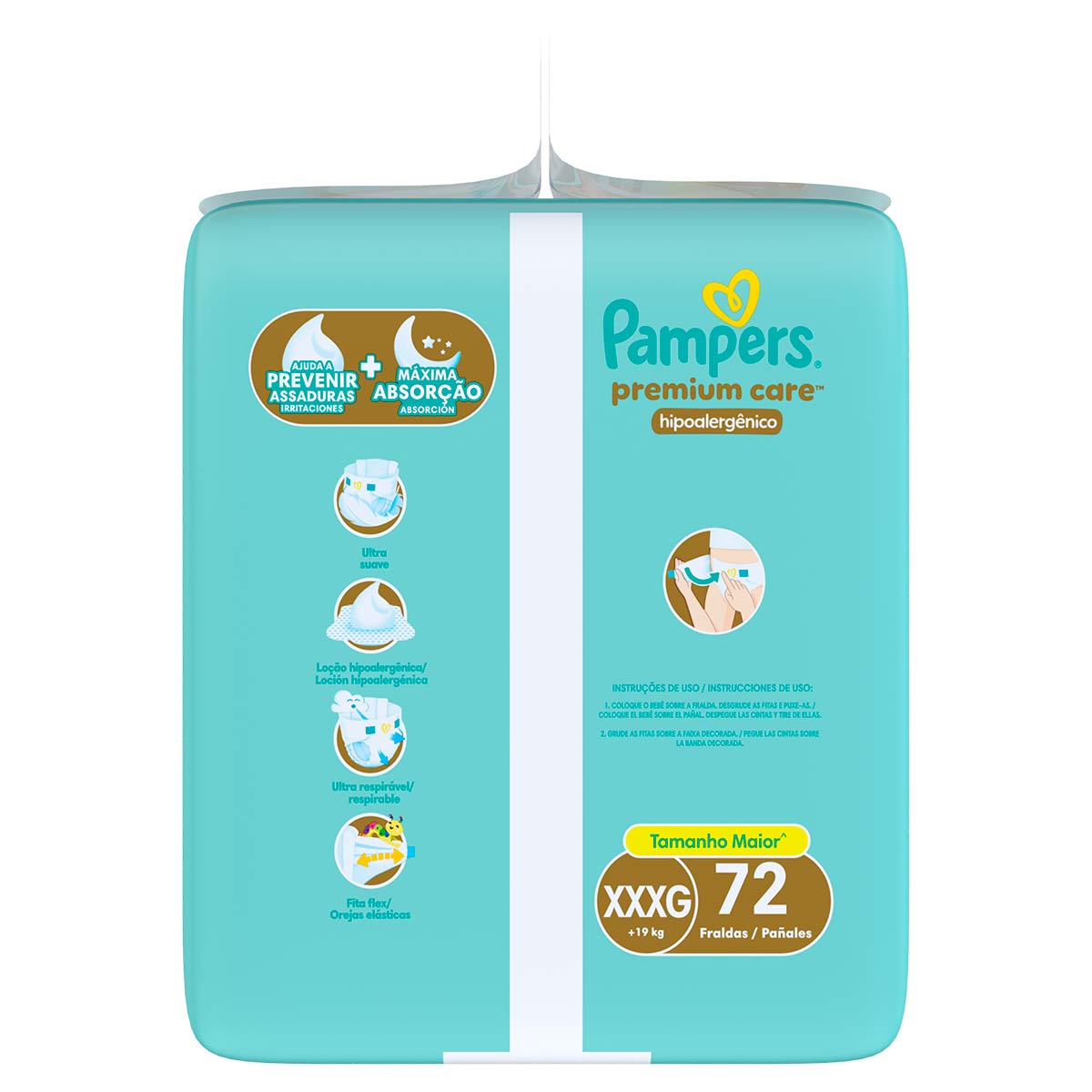 Encontraproduto.com.br - Fralda Pampers Premium Care XXXG 72 Unidades
