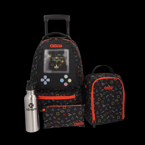 Encontraproduto.com.br - Mochila de Rodinhas Gamer Joystick Xtrem Samsonite Kit com 4 Peças