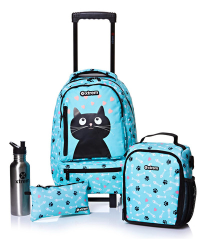 Mochila de Rodinhas Love Cat Xtrem Samsonite Kit com 4 Peças