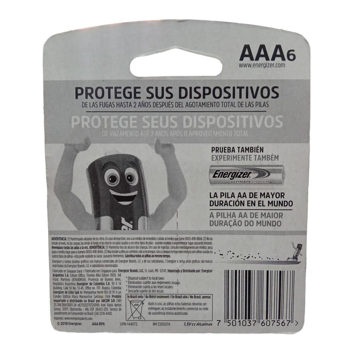 Encontraproduto.com.br - Pilhas Alcalinas - LR03 Palito - AAA - Cartela com 6 Unidades - Energizer Max