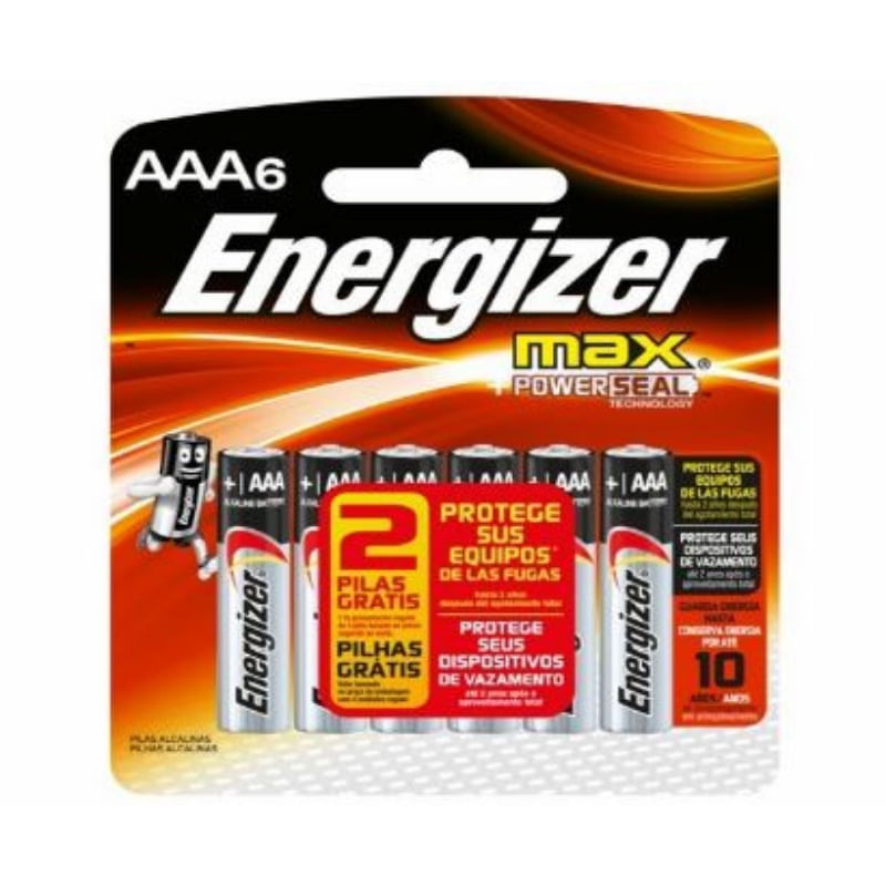 Encontraproduto.com.br - Pilhas Alcalinas - LR03 Palito - AAA - Cartela com 6 Unidades - Energizer Max