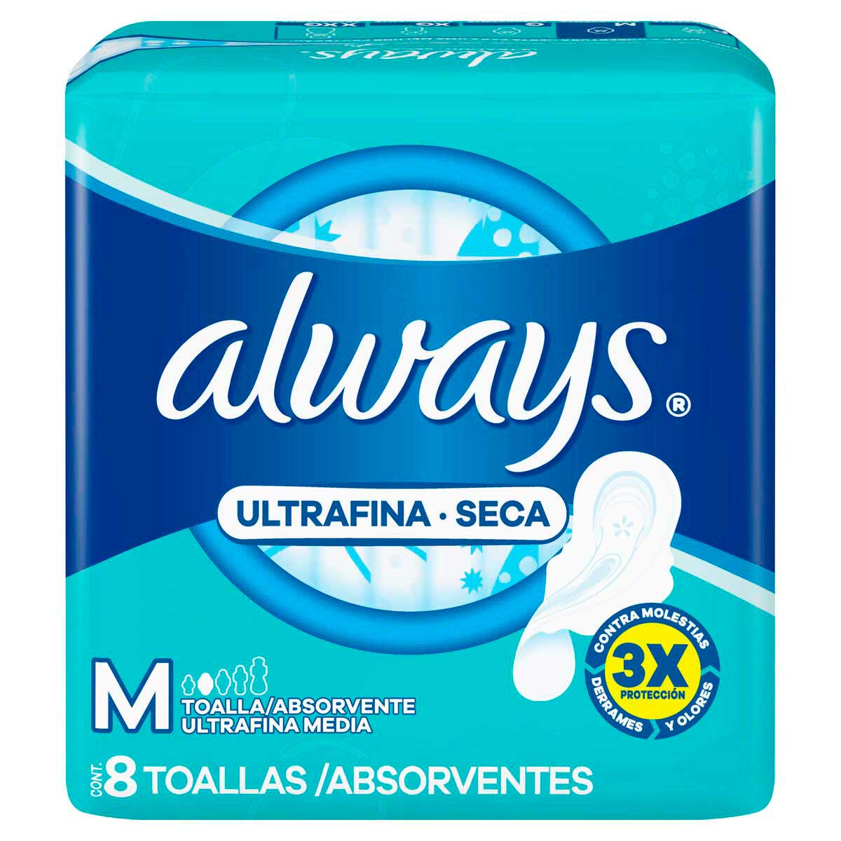 Encontraproduto.com.br - Absorvente Always Tamanho M Ultrafino Seca 8 Unidades