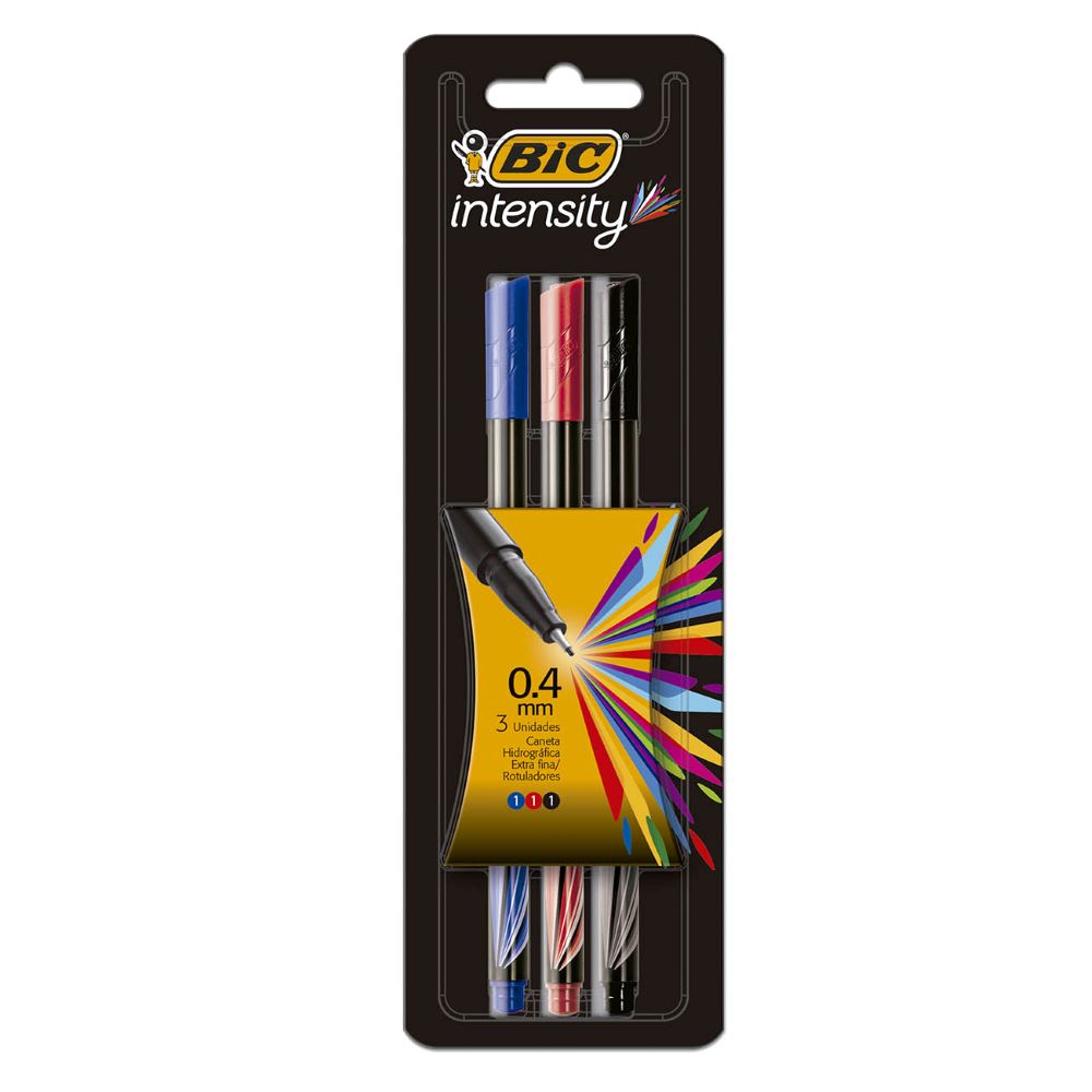 Encontraproduto.com.br - Kit Caneta Esferográfica Bic Intensity com 3 Unidades