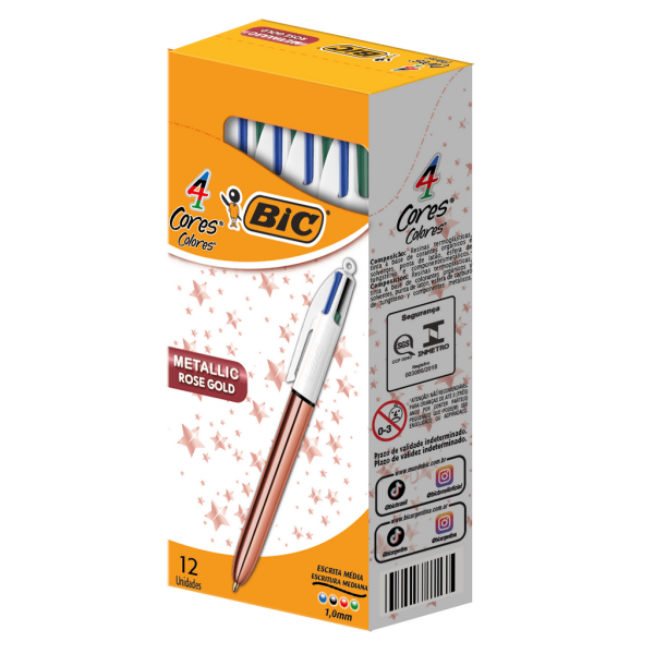 CANETA BIC 4 CORES ROSE GOLD R.520438