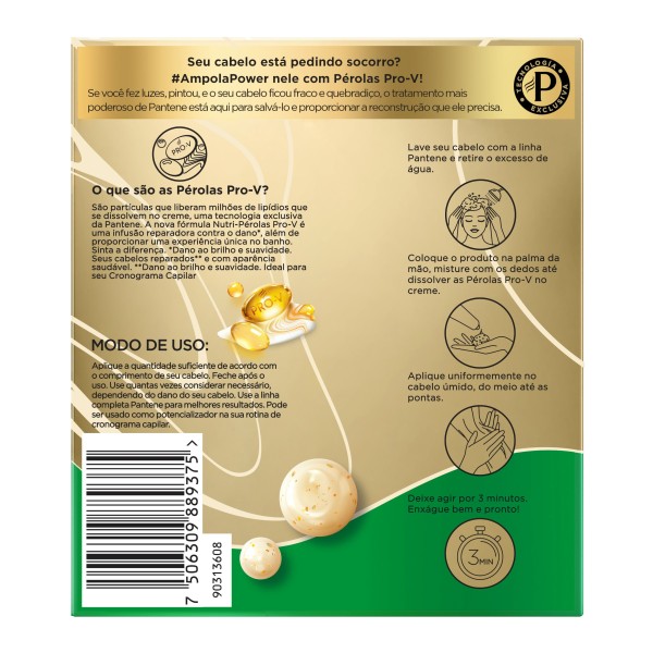 Encontraproduto.com.br - Kit Ampolas Pant Gold 15Ml 3Un - Pantene