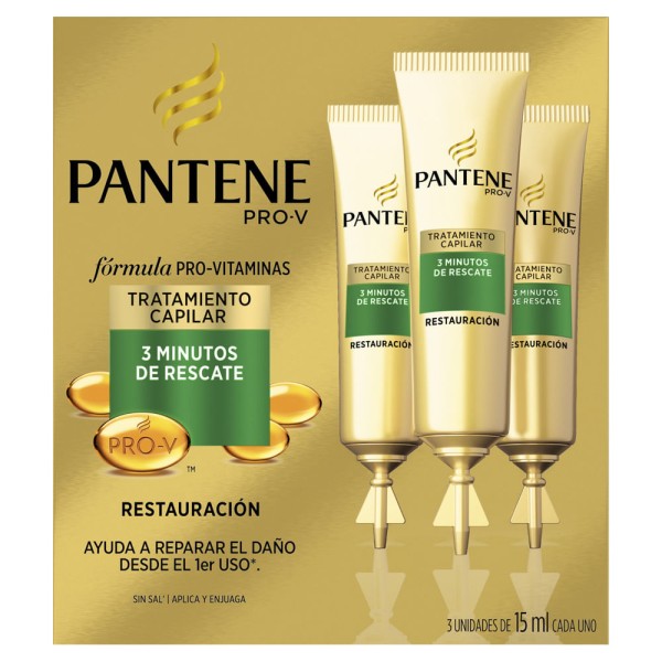 Encontraproduto.com.br - Kit Ampolas Pant Gold 15Ml 3Un - Pantene