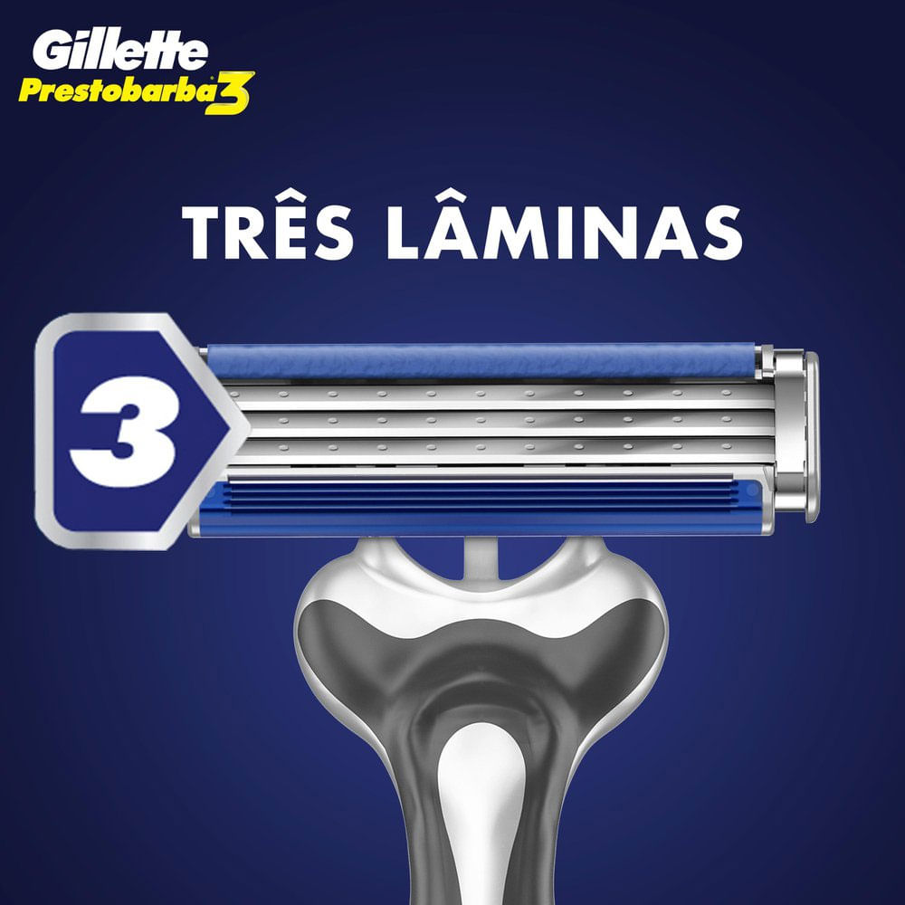 Encontraproduto.com.br - Aparelho Descartável para Barbear Prestobarba3 Gillette Cartela 16 Unidades Grátis 4 Aparelhos