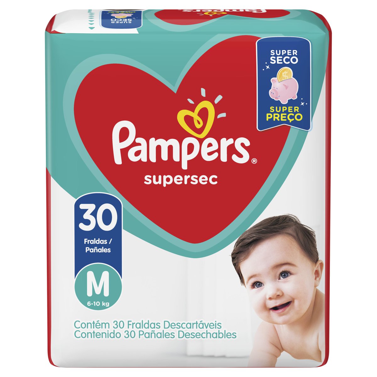 Encontraproduto.com.br - Fralda Descartável Pampers Supersec M c/ 30 tiras