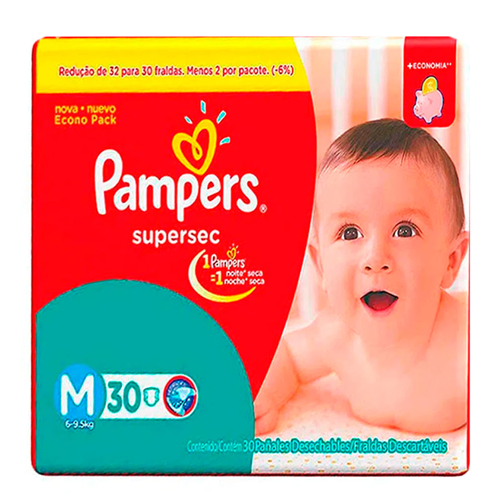 Encontraproduto.com.br - Fralda Descartável Pampers Supersec M c/ 30 tiras