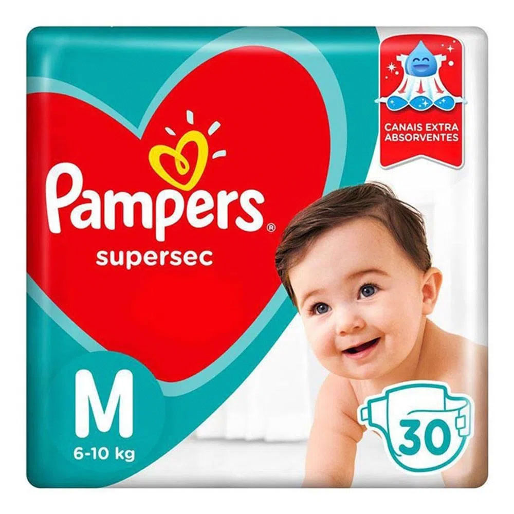 Encontraproduto.com.br - Fralda Descartável Pampers Supersec M c/ 30 tiras