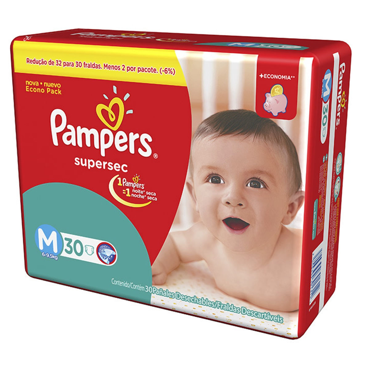Encontraproduto.com.br - Fralda Descartável Pampers Supersec M c/ 30 tiras