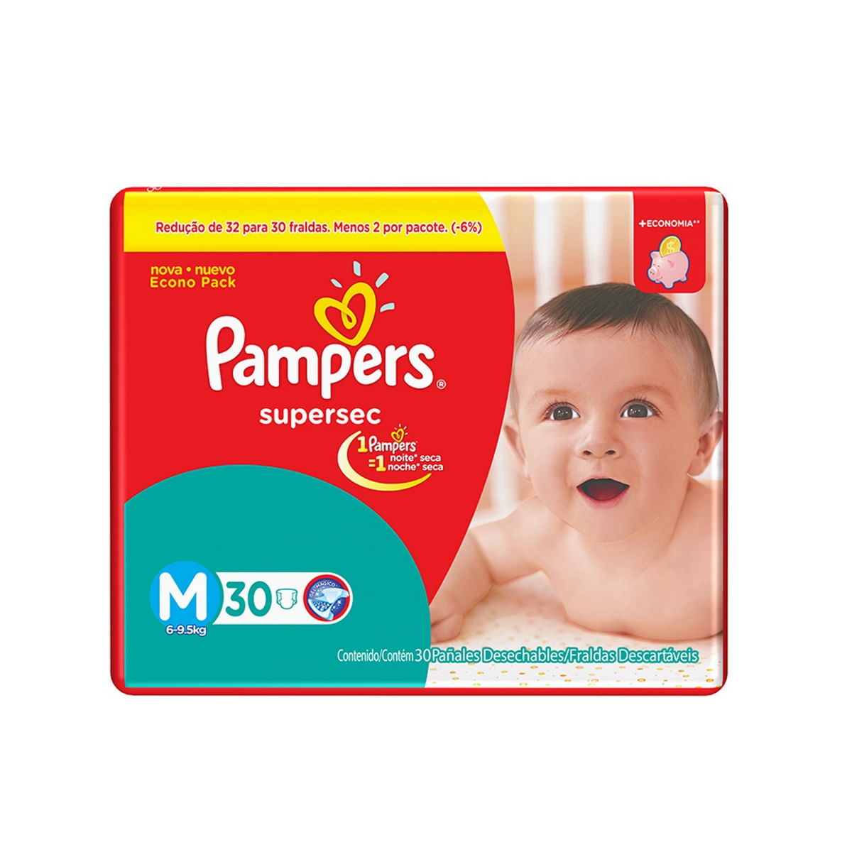 Encontraproduto.com.br - Fralda Descartável Pampers Supersec M c/ 30 tiras