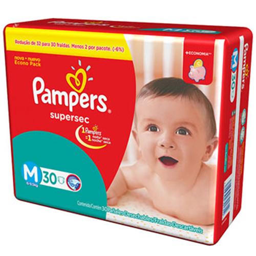 Encontraproduto.com.br - Fralda Descartável Pampers Supersec M c/ 30 tiras