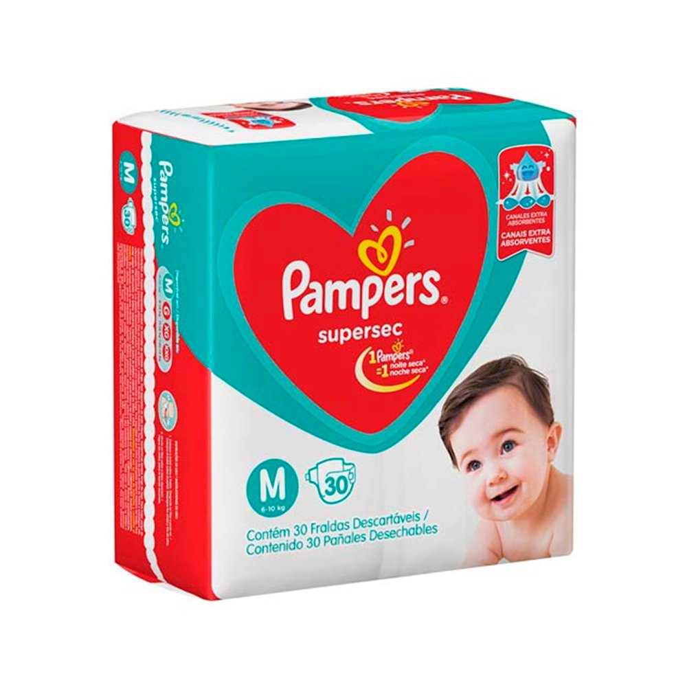 Encontraproduto.com.br - Fralda Descartável Pampers Supersec M c/ 30 tiras