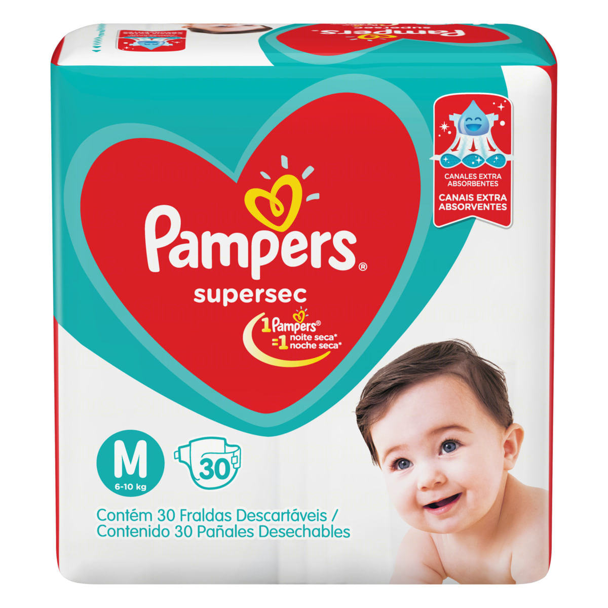 Encontraproduto.com.br - Fralda Descartável Pampers Supersec M c/ 30 tiras