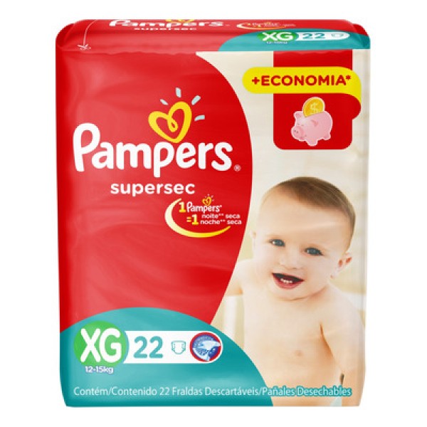 PAMPERS FRALDA SUPERSEC ECONOMICO XG x 22