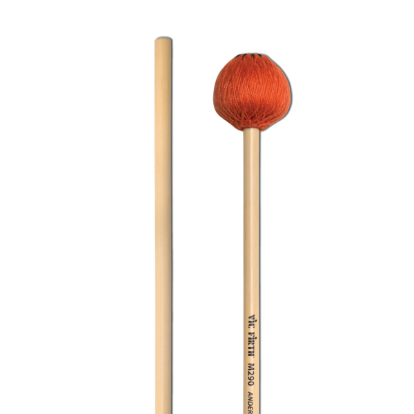 Encontraproduto.com.br - Baqueta Vic Firth Mallet para Vibrafone Signature Anders Astrand Ponta Macia Laranja M290