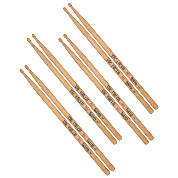 Baqueta Vic Firth Terra American Classic 5A em Hickory Premium Pack 4 Pares
