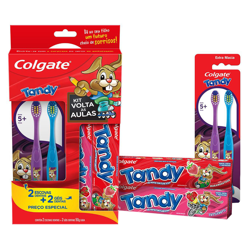 Encontraproduto.com.br - Kit Escova Dental Infanfil Colgate Tandy + Creme Dental