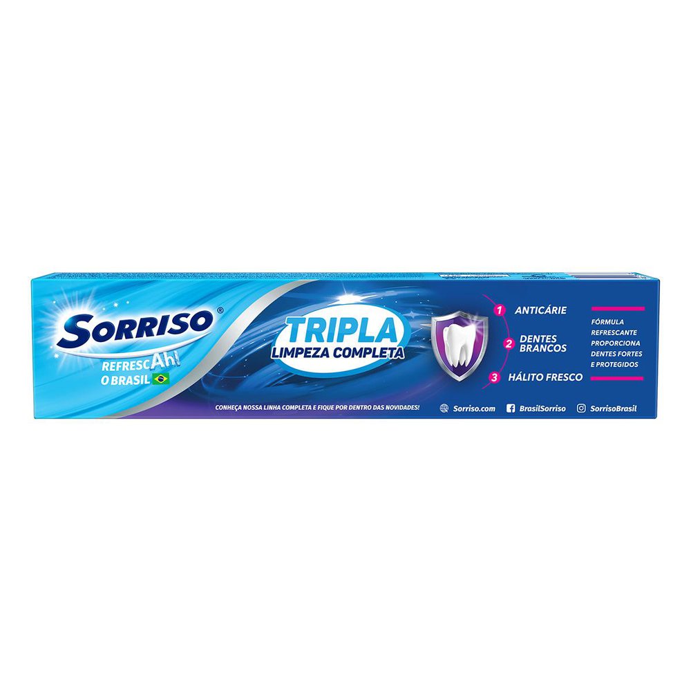 Encontraproduto.com.br - Creme Dental Sorriso Tripla Limpeza Completa 120g